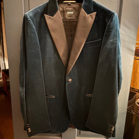 HUGO BOSS - Cotton Velvet Tuxedo - Turquoise - Picture 2 of 16